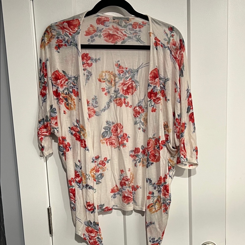 Charlotte Russe Floral Top with Red and Blue Accents